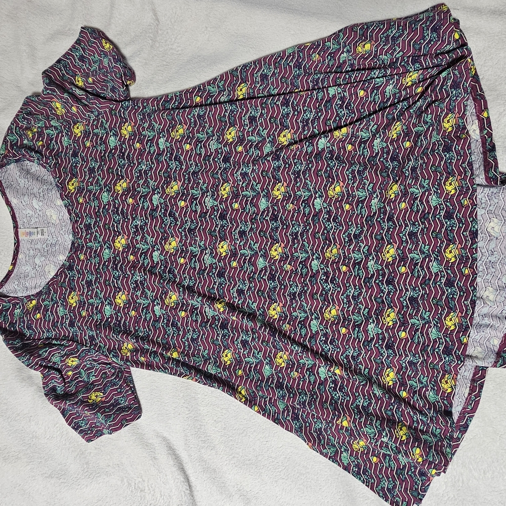LuLaRoe Purple and Yellow Patterned Dress